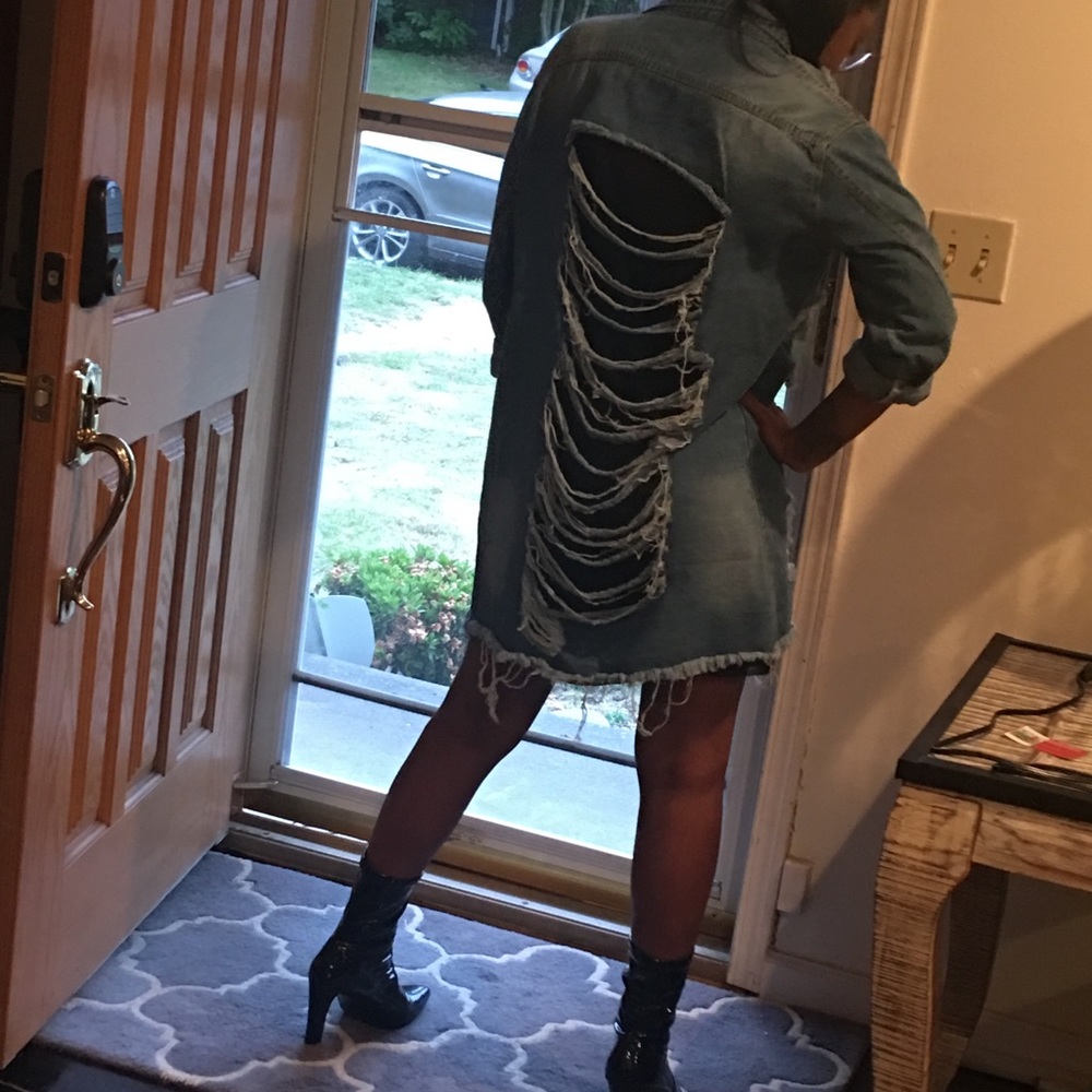 Long denim jacket